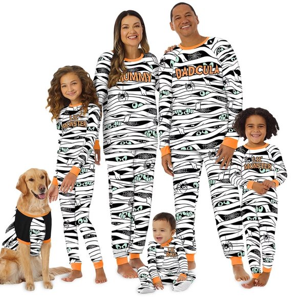 Mens Matching Family Glows DADCULA MUMMY Halloween Pajamas Size S L XL 2X 3X NWT - Picture 2 of 2